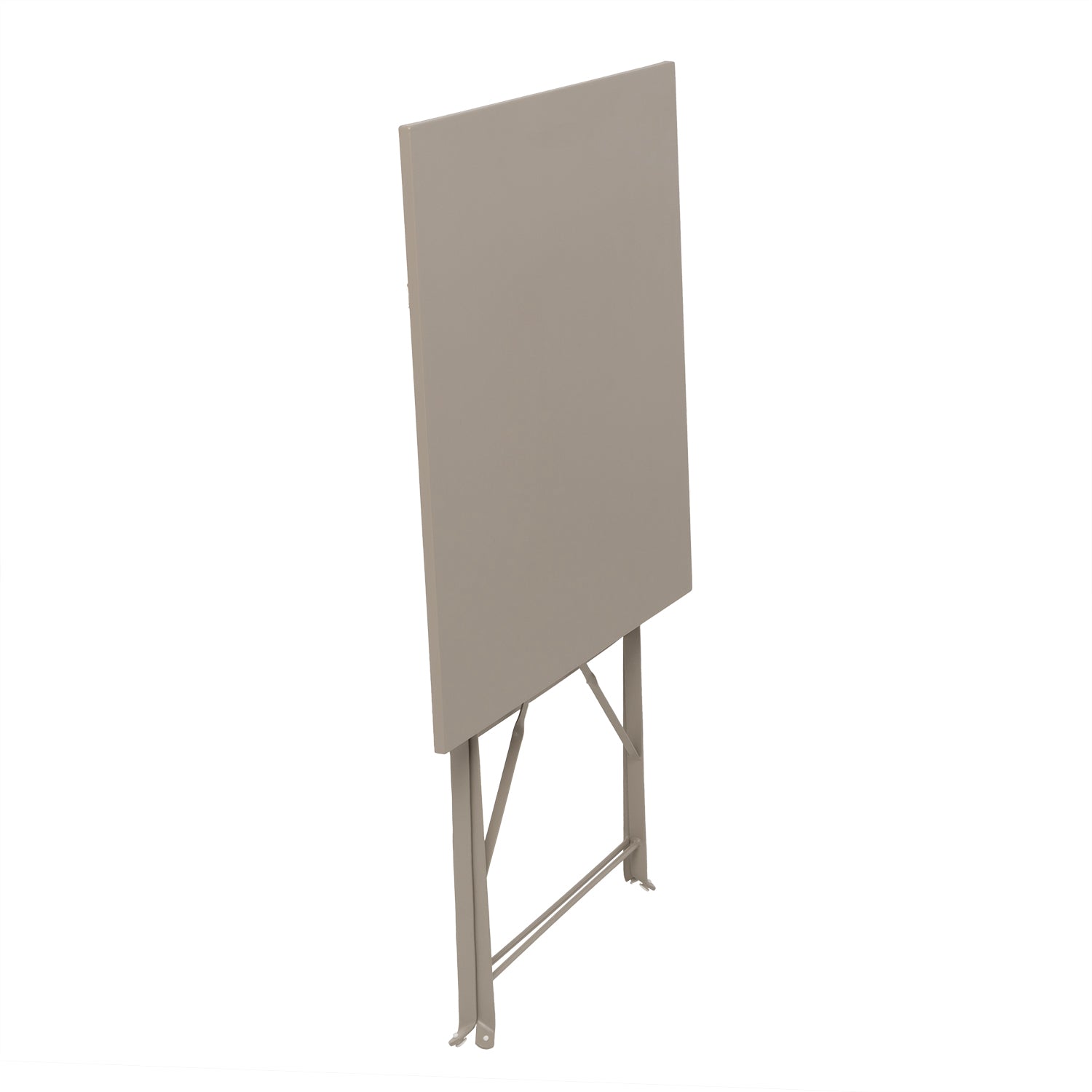 VESTIAMO CASA GIARDINO - Set giardino Bistrot tavolo 60x60 cm e 2 sedie pieghevoli in acciaio Tortora